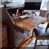 F28. Slant front desk. 43”h x 41”w x 22”d 